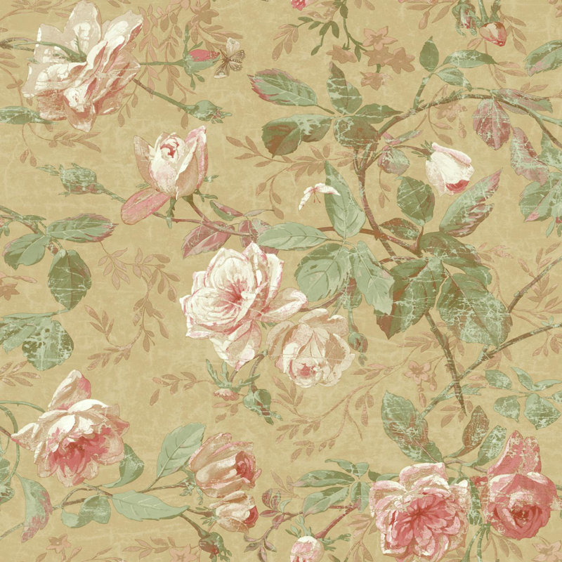 York Wallcoverings Luxe 33' L x 20.5" W Floral Medium / Large Wallpaper